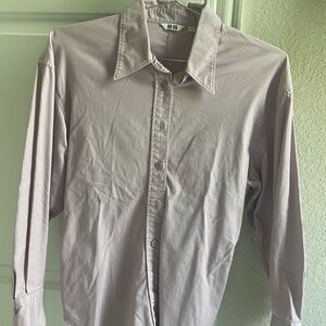 UNIQLO U Stretch Long Sleeve Button Down Shirt in Light Purple